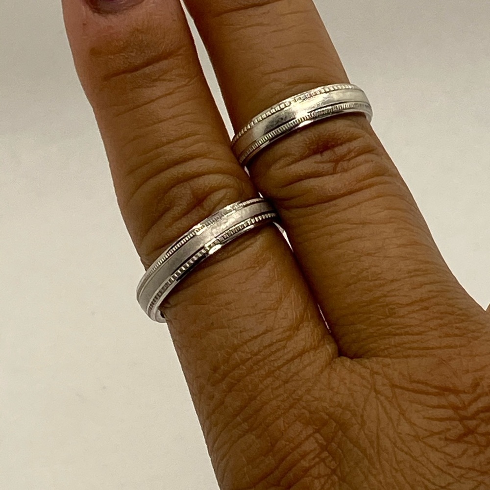 Silver His and Her’s Wedding Bands